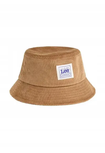 Palarie Bucket Barbati - Cord WW Bucket Hat - Regular Fit - Utilizare Universala - Design Clasic - Cu Logo - Bumbac - One Size - Maro