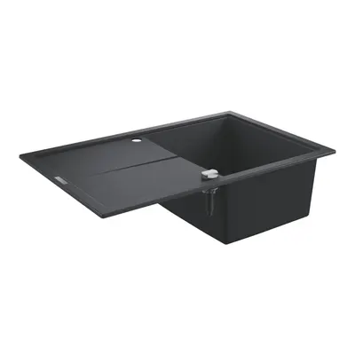 Chiuveta compozit Grohe 31639AP0, 78 x 50 cm, reversibil, evacuare automata, Kit montaj si evacuare inclus, Granit negru