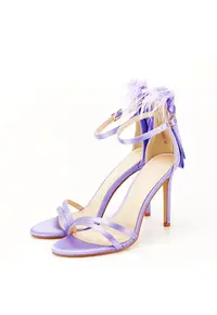 Sandale elegante mov cu pene BSX8005 128 13122 - Mov