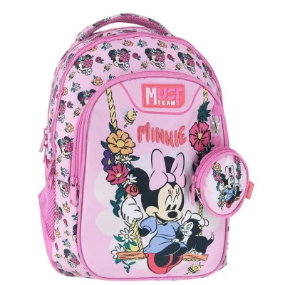 Ghiozdan cu 3 compartimente, Diakakis, Must Team, Minnie Mouse, Flowers