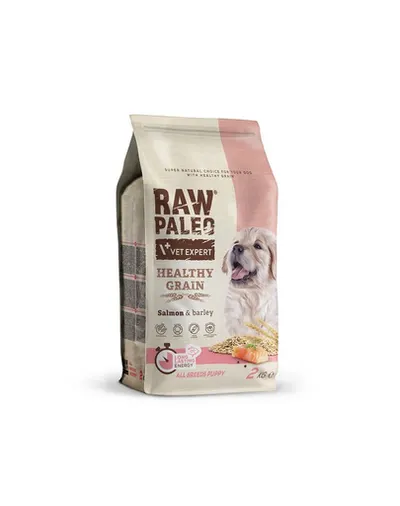 VETEXPERT RAW PALEO Heathy Grain Puppy Salmon 2 kg Hrana uscata pentru catei, cu somon