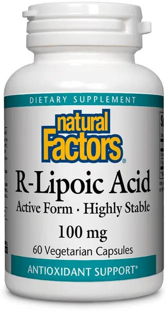 R-Lipoic Acid, 100 mg, 60 capsule vege, Natural Factors
