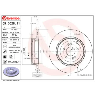 Disc frana BREMBO 09.D028.11