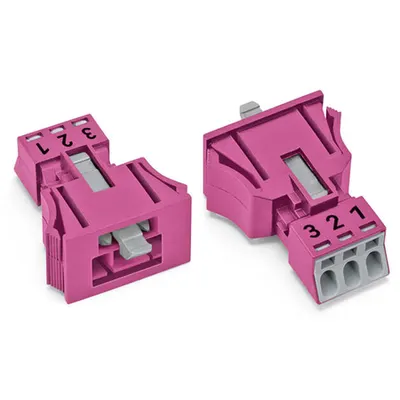 Snap-in plug; 3-pole; Cod. B; 1,50 mm²; pink
