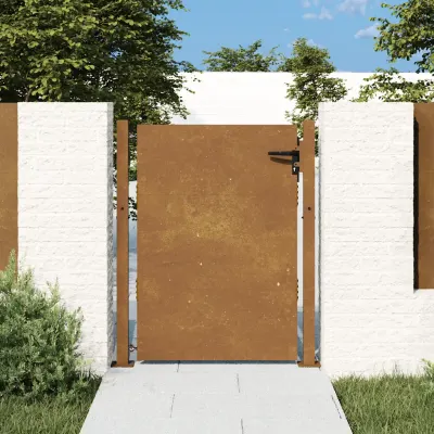 vidaXL Poartă de grădină 100x150 cm, oțel Corten