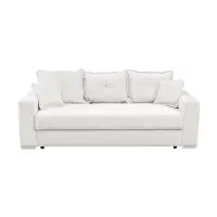 Canapea extensibila ARISSA, 3 locuri, cu arcuri, alb, 235x110x77 cm