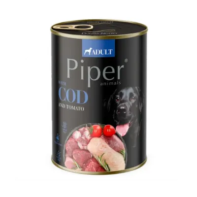 Conserva pentru caini Piper Adult cu cod tomate 400 gr