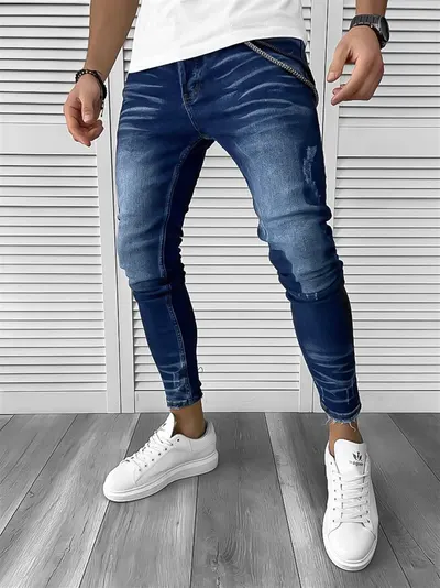 Blugi barbati conici albastri 367 G2