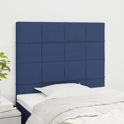vidaXL Tăblie de pat albastră 80x5x118/128 cm, material textil