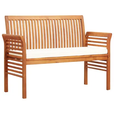 Gossi banca gradina cu 2 locuri & perna, 120 cm, lemn masiv acacia