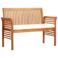 Gossi banca gradina cu 2 locuri & perna, 120 cm, lemn masiv acacia