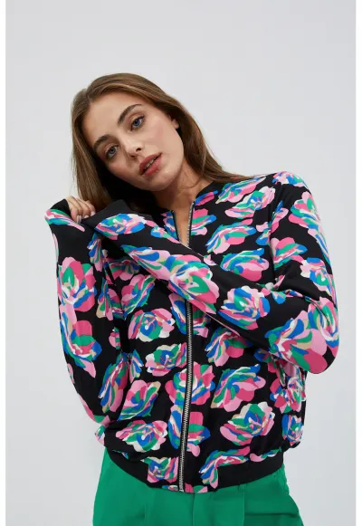 Jacheta bomber cu imprimeu floral - Multicolor