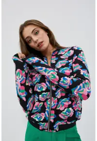 Jacheta bomber cu imprimeu floral - Multicolor