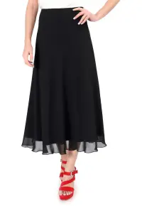 Fusta midi semiclos din voal uni FHF-TFN - Negru -
