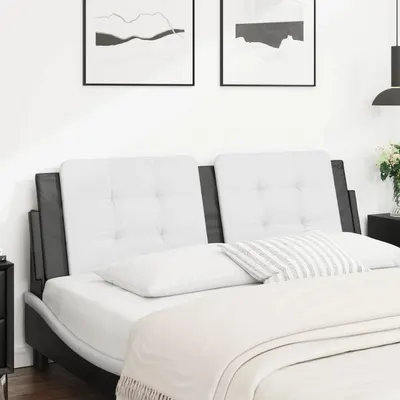 vidaXL Pernă pentru tăblie pat, Zadar, alb și negru, 160cm, piele artificială