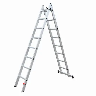 Scara combinata din aluminiu MESTERINO TOOLS JL-206-2X9, 4.3 metri, 2x9 trepte, greutate maxima 115 kg
