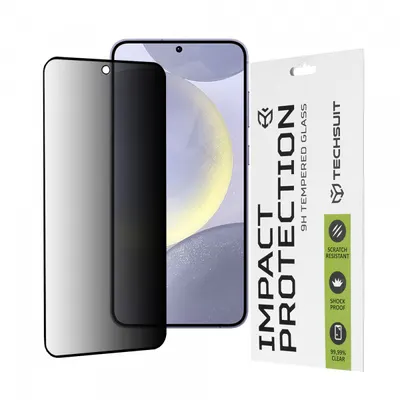 Folie de protectie Ecran Privacy Techsuit pentru Samsung Galaxy S25+ S936 / S24+ S926, Sticla Securizata, Full Glue, 111D