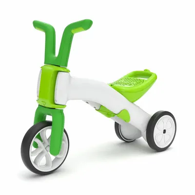 Tricicleta copii, Chillafish, Bunzi, 2 in 1, Transformabila in bicicleta fara pedale, Cu sa reglabila, Cu mic compartiment in sa, 1.9 Kg, Pentru 1 - 3 ani, Lime