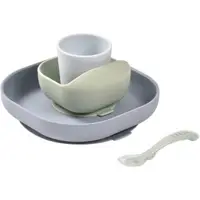 Beaba 4-Piece Silicone Dinner Set serviciu de masă pentru copii Pebble 4m+