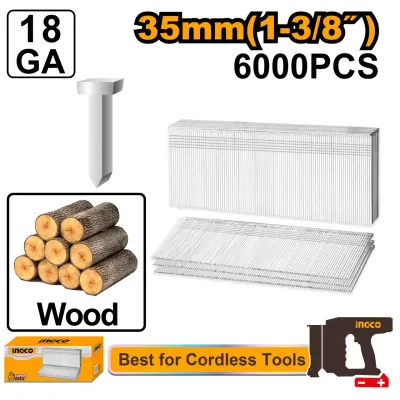 Cuie Lemn 50mm GA18 pentru Pistol Electric INGCO ANA18506, 6000 bucati, grosime 1.25x1.0mm, pentru fixari precise in tamplarie