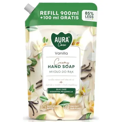Sapun de Maini Rezerva, Vanilie, Aura Care, 900+100 ml