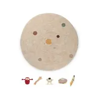Covor de joacă pentru copii, bej, din bumbac ø150 cm Solar System – Lorena Canals