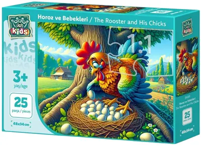 Puzzle pentru copii Art Puzzle din 25 piese XXL - Cocoșul și puii lui