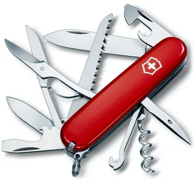 Cuțit de buzunar elvețian Victorinox - Huntsman, 15 funcții, blister