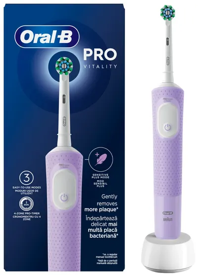 Periuță de dinți electrică Oral-B - D103 Pro 6/15/6, 1 duză , Lilac