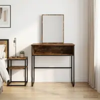 vidaXL Masă de Machiaj Stejar fumuriu 81 x 40 x 131 cm Lemn prelucrat