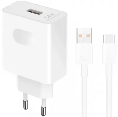 Incarcator Retea Cu Cablu USB-C Honor Adapter 2 HN-200330E00 5503ABQX, 66W, 6A, 1 x USB-A (Alb)