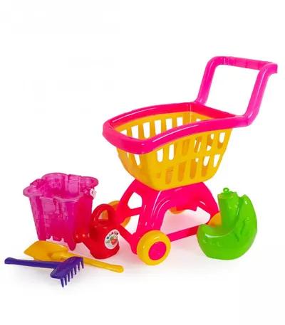 Carucior de cumparaturi cu set de joaca pentru nisip