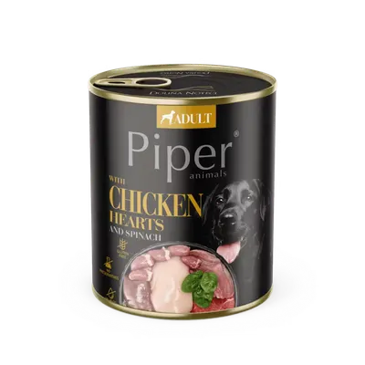 Piper Adult Dog, Inimi de Pui si Spanac, 800 g