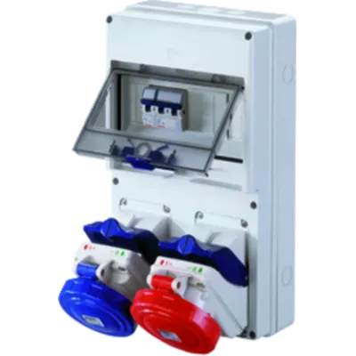 Combibloc Asd - Surface Montarea - 1 Socket Outlet 2p + E 16a + 1 Socket Evacuare 3p + N + E 16a - Ip55