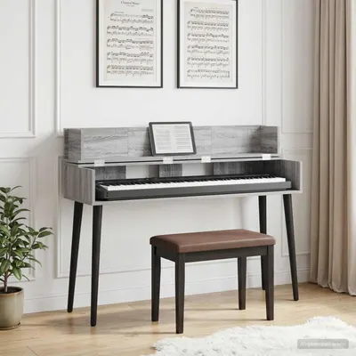 vidaXL Birou de studio Sonoma gri 130 x 40 x 19,5 cm Lemn prelucrat