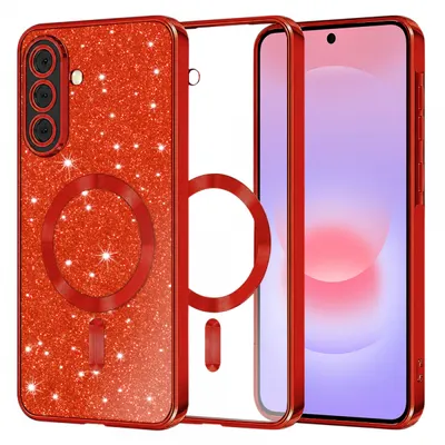 Husa MagSafe pentru Samsung Galaxy A37 5G, Techsuit, Luxury Glitter, Rosie