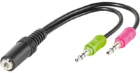 Adaptor pentru căști Vivanco - 45511, jack 3.5 mm, 0.10 m, negru