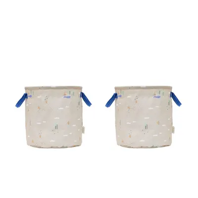 Coșuri de jucării pentru copii bej 2 buc. din material textil ø 32x32 cm Foxy – OYOY Mini