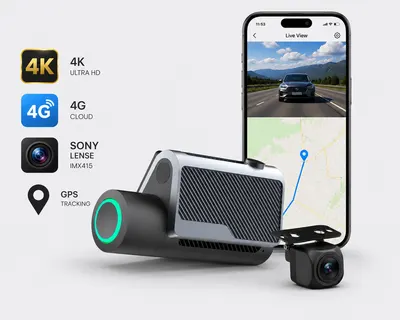 Camera auto DVR MOSERA D11 4G Cloud 4K UHD Sony IMX415, GPS, Wi-Fi 6, monitorizare live, Night Vision, Parking Mode + camera spate Full HD 1080P