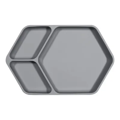 Farfurie pentru copii gri din silicon 16x25 cm – Kindsgut