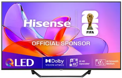 Televizor smart Hisense - 43A7Q, 43'', QLED, 4K AI Upscaler, HDR10+, Dolby Atmos-Virtual, AI Smooth Motion, 2x7W, negru