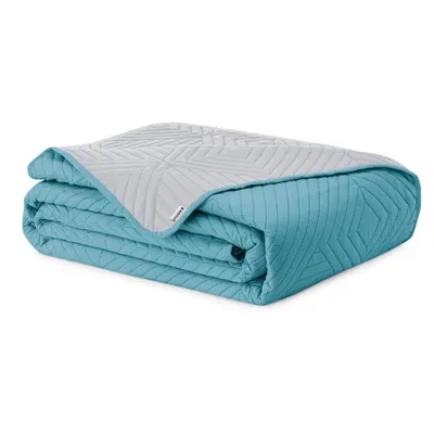 Cuvertură albastră/gri deschis matlasată din microfibră 240x260 cm Softa – Restilo