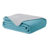 Cuvertură albastră/gri deschis matlasată din microfibră 220x240 cm Softa – Restilo