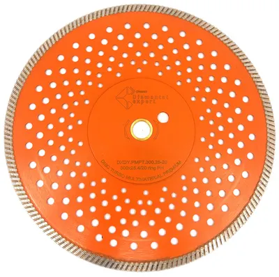 Disc diamantat pentru taiat Granit, Piatra, Beton armat, Materiale dure TURBO Laser 350x25,4mm (cu inel reductor de 20mm) SUPER PREMIUM - DXDY.PMPT.350.25-20