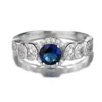 Inel argint 925, JW1845, model elegant cu zirconiu albastru, placat cu rodiu