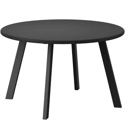 Outsunny Măsuță de Grădină Rotundă în Stil Industrial cu Picioare Antiderapante, Ø70x42 cm, Negru | Aosom Romania