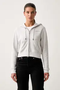 Guess Jeans hanorac cu fermoar pentru femei cu bumbac