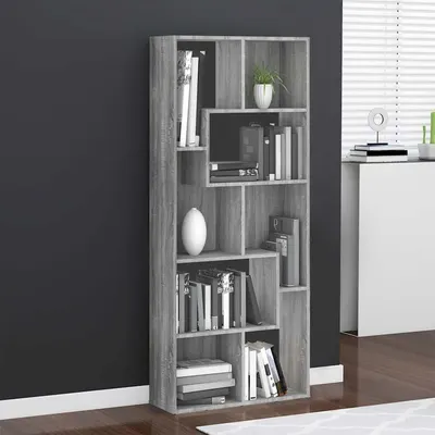 vidaXL Bibliotecă, gri sonoma, 67x24x161 cm, lemn prelucrat