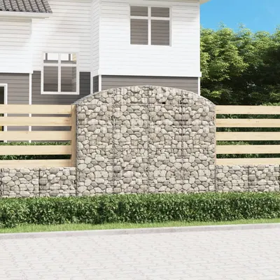 vidaXL Coș gabion arcuit, 200x50x160/180 cm, fier galvanizat