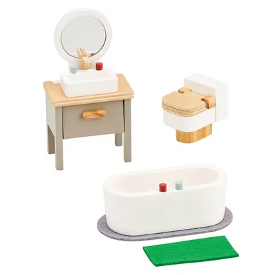 Set de mobilă pentru casă de păpuși Lelin - Baie, 5 piese.